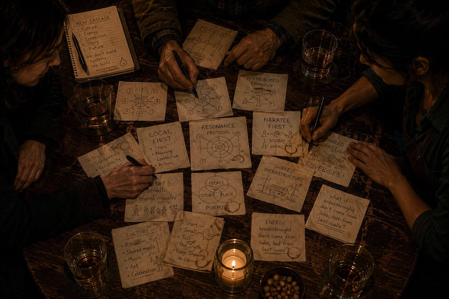 Napkins covered in ideas